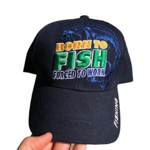 Blue Santo cap says born to fish forced to work
